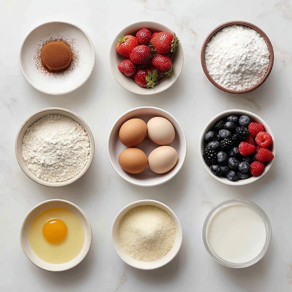 Ingredients for healthy Greek yogurt coffee cake