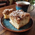 Healthy Greek yogurt coffee cake with cinnamon streusel topping
